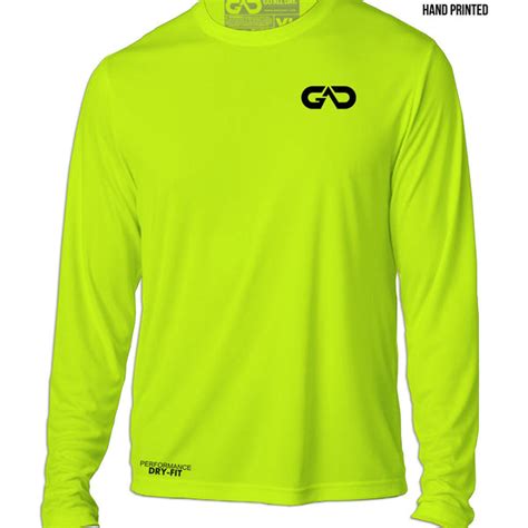 Dry Fit Long Sleeve Shirt Neon Green Performance Go All Day® Athletic Apparel