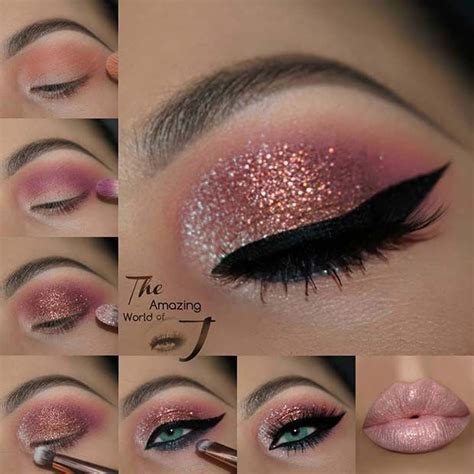 Sparkly Pink Eye Makeup Tutorial Eyemakeuppink Eyemakeuphow Eye Makeup Steps Pink Eye