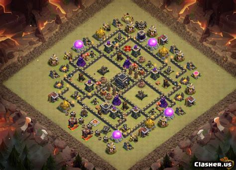 [town Hall 9] Th9 War Trophy Base 332 Xbow Island [with Link] [6 2020] War Base Clash Of