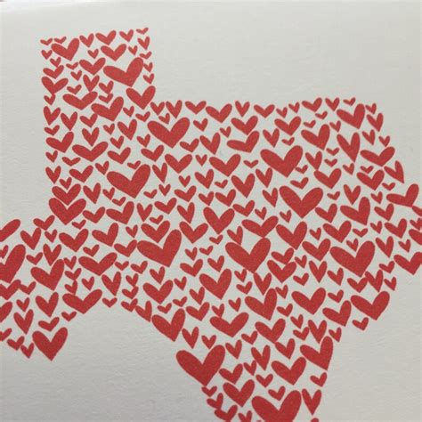 Texas Valentine Texas Card Texas Love Greeting Card Etsy