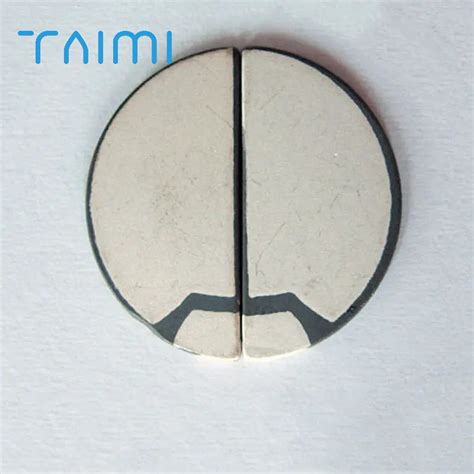 25mm Diameter Piezoelectric Disk Frequency 3mhz Half Moon Shaped