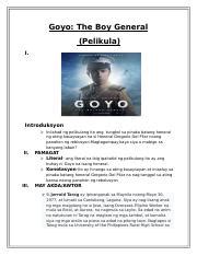 431332424 FILIPINO Projecvt Docx Docx Goyo The Boy General Pelikula