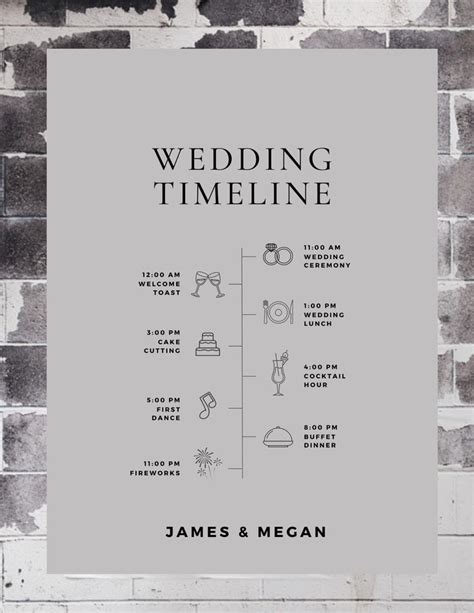 Wedding Timeline Editable Template Etsy In 2024 Wedding Timeline