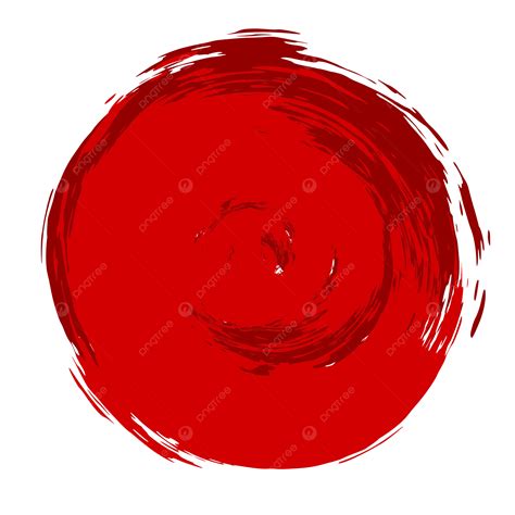 Round Red Brush Ink Vector Red Brush Ink Png And Vector With