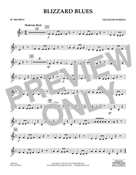 Blizzard Blues Bb Trumpet By Francois Dorion Sheet Music For Concert