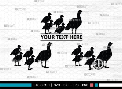 Duck Family Monogram, Duck Family Silhouette, Duck Family SVG, Duck Svg ...