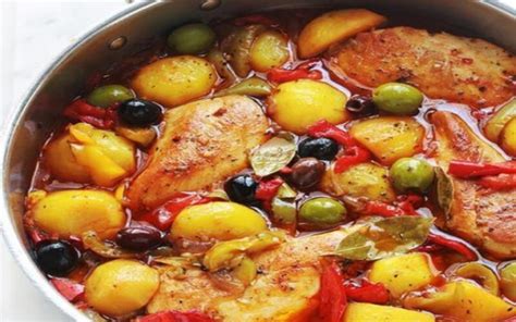 Poulet Aux Poivrons Pommes De Terre Oignons Olives Toutes Recettes