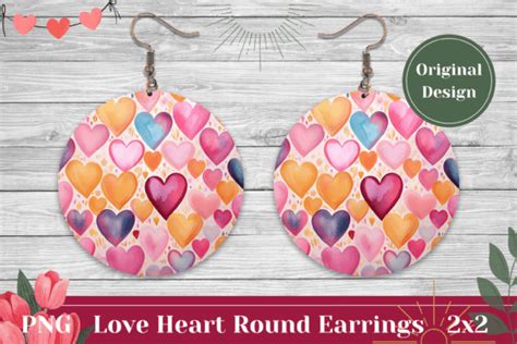 Valentine Round Earring Design Graphic By Ailirel Design Creative Fabrica