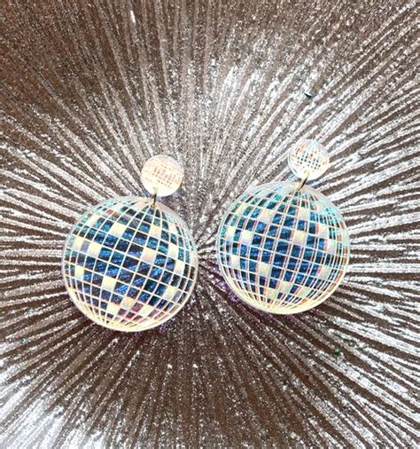 Iridescent Disco Ball Acrylic Earrings Longhorn Fashions