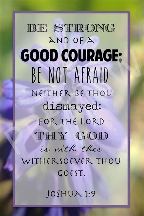 Scripture Joshua 19 Be Strong And Of Good Courage Be Not Etsy