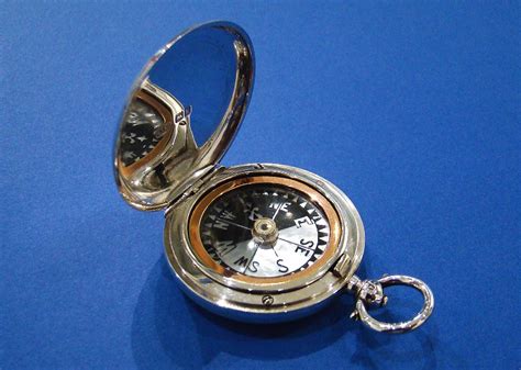 Edwardian Antique Sterling Silver And Mother Of Pearl Pocket Compass Made By Francis Barker And Son