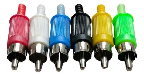 Kit Plugs Rca Pl Stico Coloridos Mercadolivre