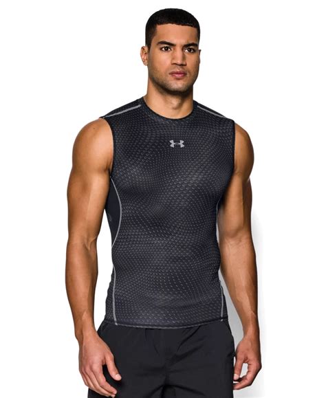 Men's Under Armour HeatGear Armour Printed Sleeveless Compression Shirt ...