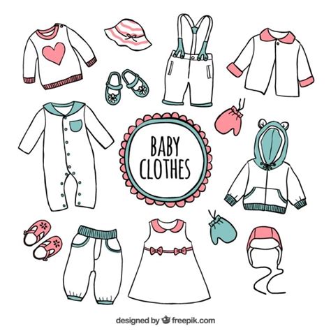 Free Vector | Hand drawn baby clothes