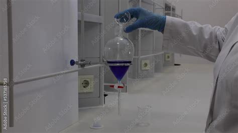 Separating Funnel Laboratory Glassware Used In Liquid Liquid Extractions To Separate Or