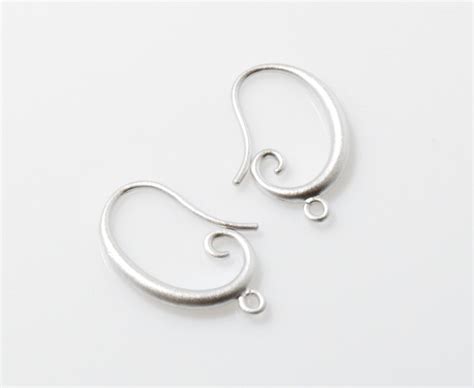 Curved Hook Earring Ear Hook Earring Component Matte Etsy