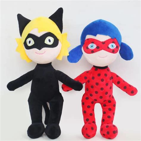 1 Pc Hot Sale 30 Cm Miraculous Ladybug Adrien Cat Noir Marinette Ladybug Plagg Tikki Plush Doll