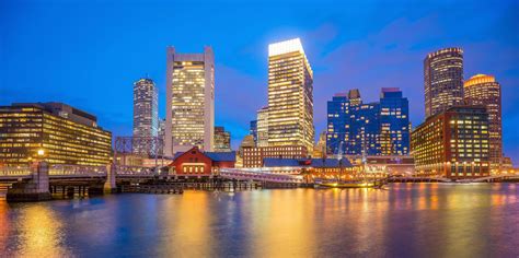 Boston Harbor skyline at twilight, Massachusetts 2169413 Stock Photo at ...