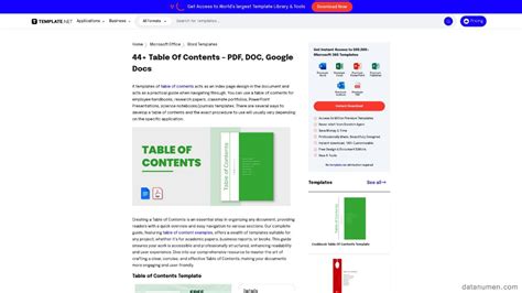 Best Word Table Of Contents Template Sites Free