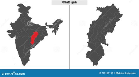 State Of Chhattisgarh India With Capital City Raipur Hand Drawn Map Cartoon Vector ...