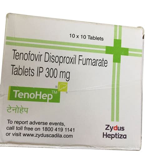 Zydus Heptiza Tenohep Tenofovir Disoproxil Fumarate Tablets Ip 300mg 10x10tablets Prescription