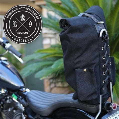 Sissy Bar Duffle Bag Chopper Bobber Custom R9Kustoms Black Etsy