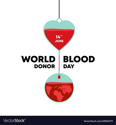 World Blood Donor Day Medical Sign On June 14 Vector Image