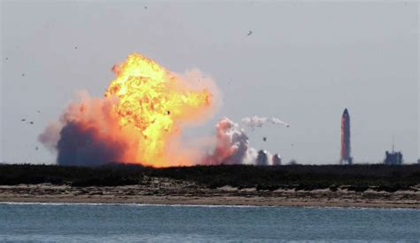 Spacex Sn9 Launches From South Texas Lands In Fireball