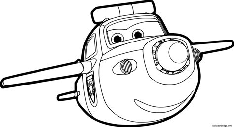 Coloriage Avion Paul De Super Wings Jecolorie