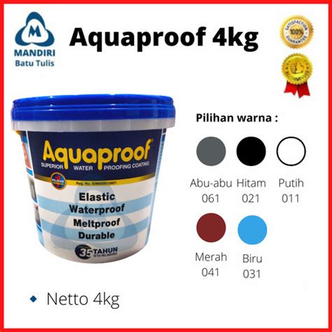 Jual Aquaproof Cat Pelapis Anti Bocor 4kg 5kg Aqua Proof Abu Abu