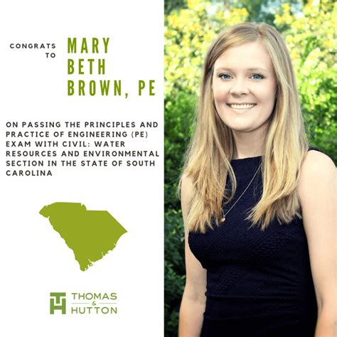 Mary Beth Brown Passes South Carolina PE - Thomas & Hutton