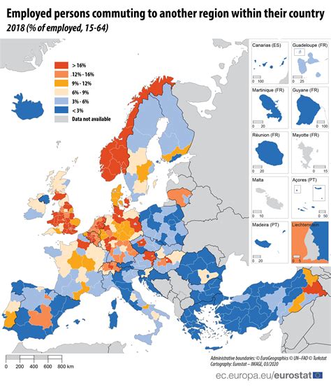 Commuting Between Regions In 2018 Among The 193 Million Employed