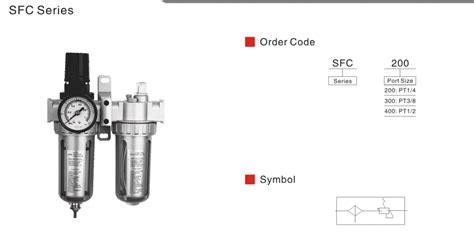 China Sns Sfc Series Pneumatic Air Filter Regulator Lubricator F R L