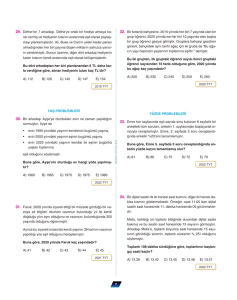 9 Sınıf Matematik KÖsb Oran Orantı Ve Problemler Ünitesi Çıkmış Ösym