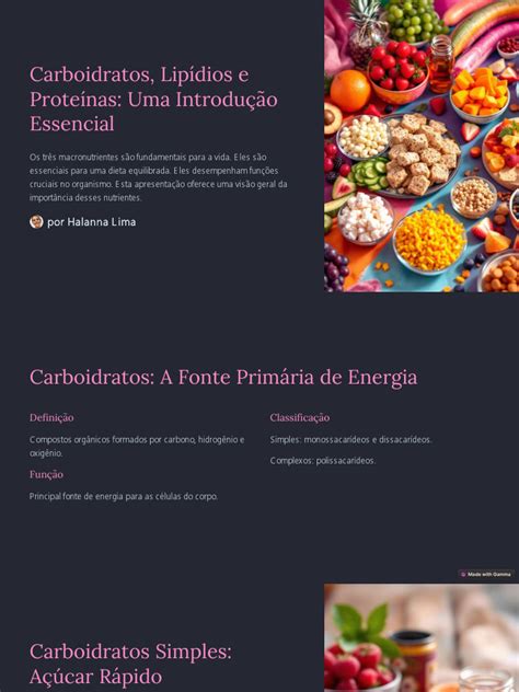 Carboidratos Lipidios e Proteinas Uma Introducao Essencial | PDF ...