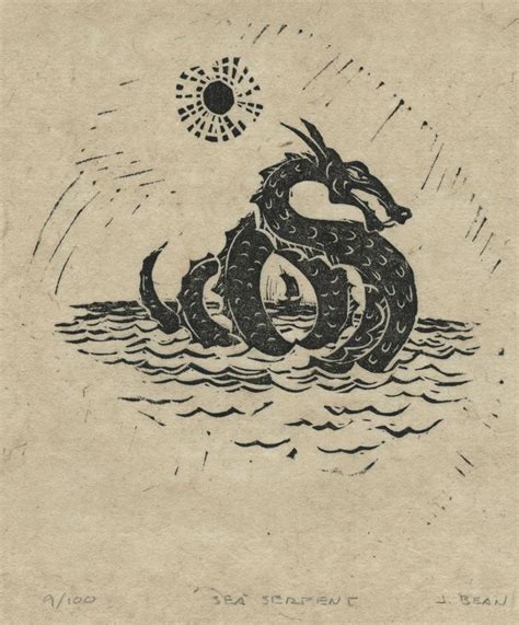 Narnia, small series / Sea Serpent / 2005 | Narnia, Lino art, Medieval ...