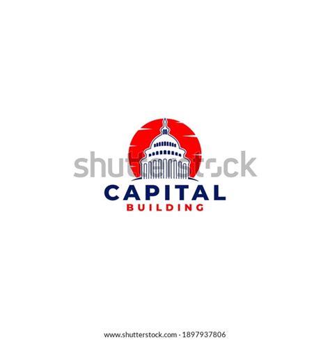 Capital Building Logo Design Vector เวกเตอร์สต็อก ปลอดค่าลิขสิทธิ์