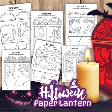 Halloween Paper Lantern Template – Messy Little Monster Shop