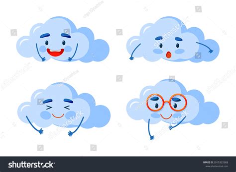 Set Cute Clouds Flat Design Different Stock Vector (Royalty Free ...