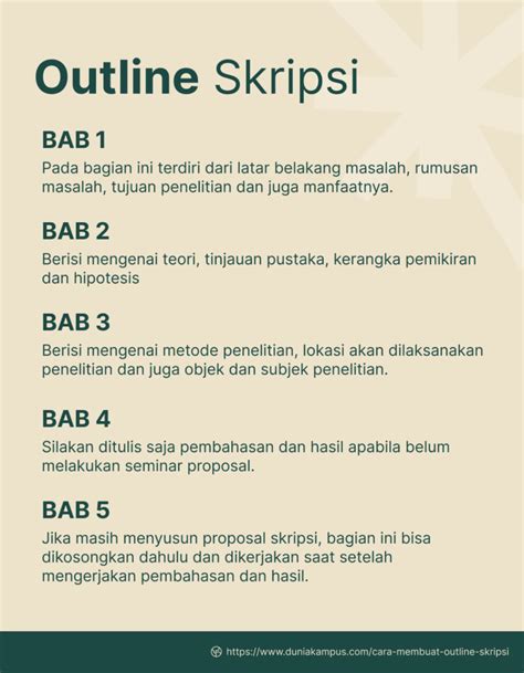 Cara Membuat Outline Skripsi Langkah Langkah Dunia Kampus