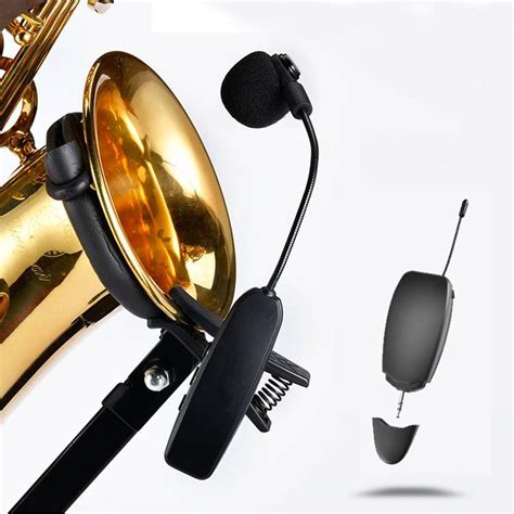 Sat N Al N Saxophone Wireless Microphone Condenser Clip Mic Uhf