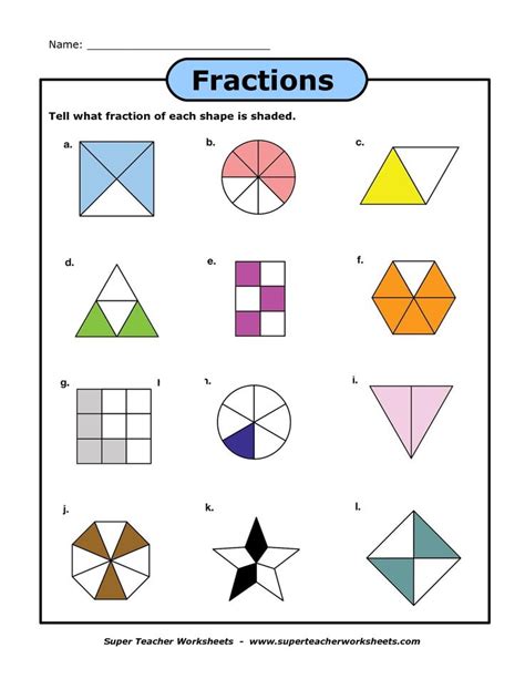 Super Teacher Worksheet Fractions