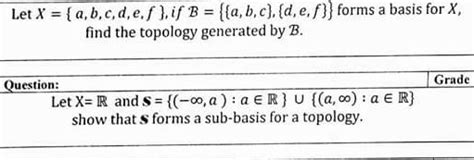 Solved Let X {a B C D E S} If B {{a B C} {d E F}} Forms