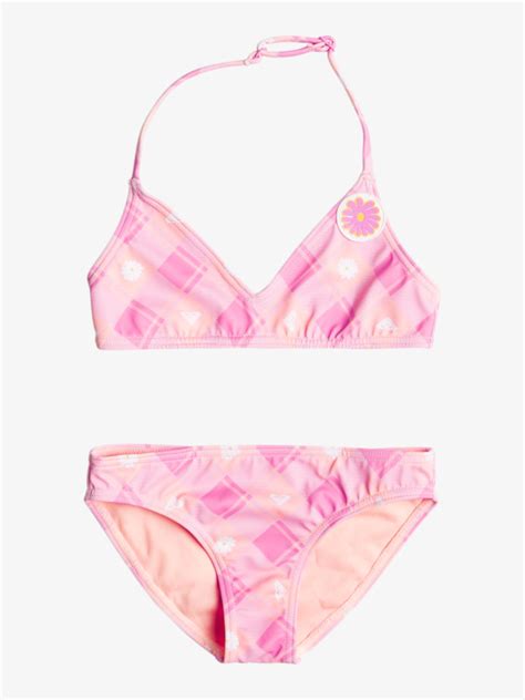 Flower Plaid Ensemble De Bikini Triangle Pour Fille Ans Roxy