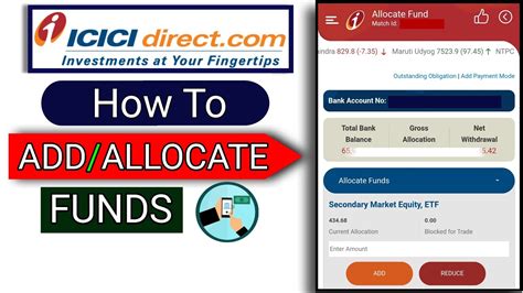 How To Add Or Allocate Funds In Icici Direct Ll Icici Direct