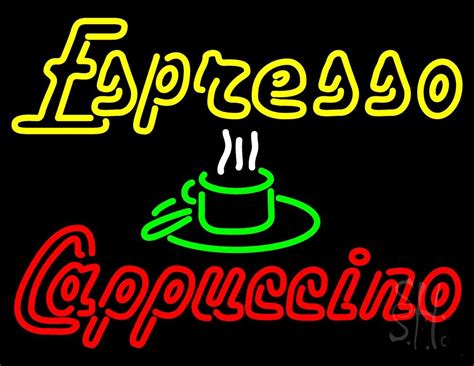 Double Stroke Espresso Cappuccino Led Neon Sign Cappuccino And