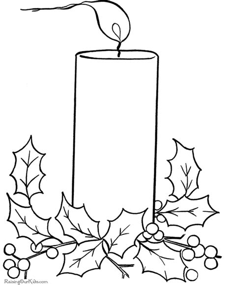 Christmas Candle Coloring Pages