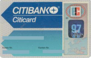 Bank Card Citibank Ec Citibank Germany Federal Republic Col De