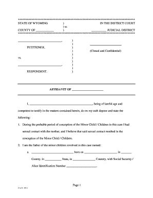 Fillable Online Lawyoming Affidavit Father Form Fax Email Print Pdffiller