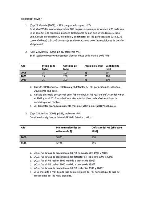 Ejercicios TEMA 6 EJERCICIOS TEMA 6 Cap Mankiw 2009 P Pregunta